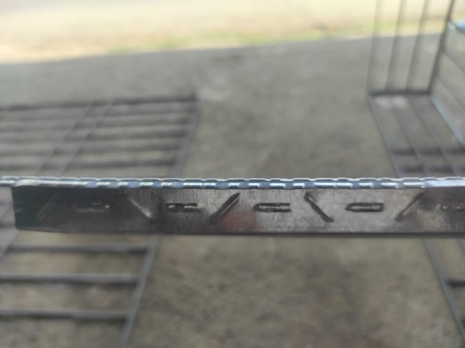Galvanized steel channel end cross-section view